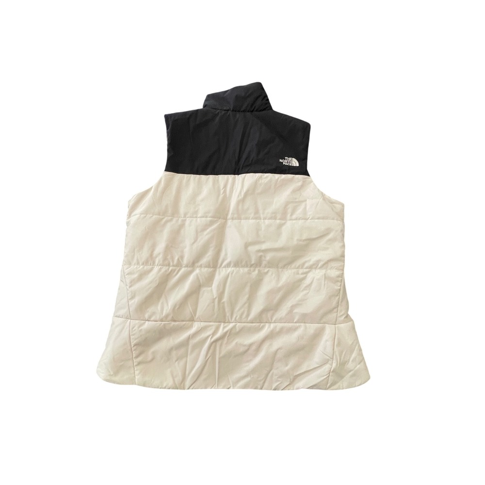 The North Face Womens AMD Lenovo Colorblock Puffer Vest White Black Size M I09 - Picture 2 of 3